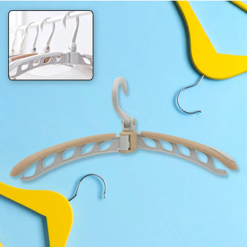 360-degree rotating clothes hanger, light brown with multiple slots and swivel hook