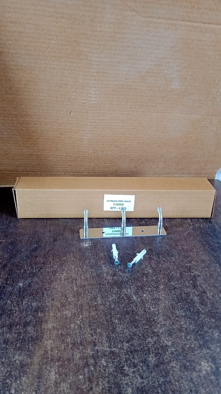 Stainless Steel 3-Hook Wall Rack