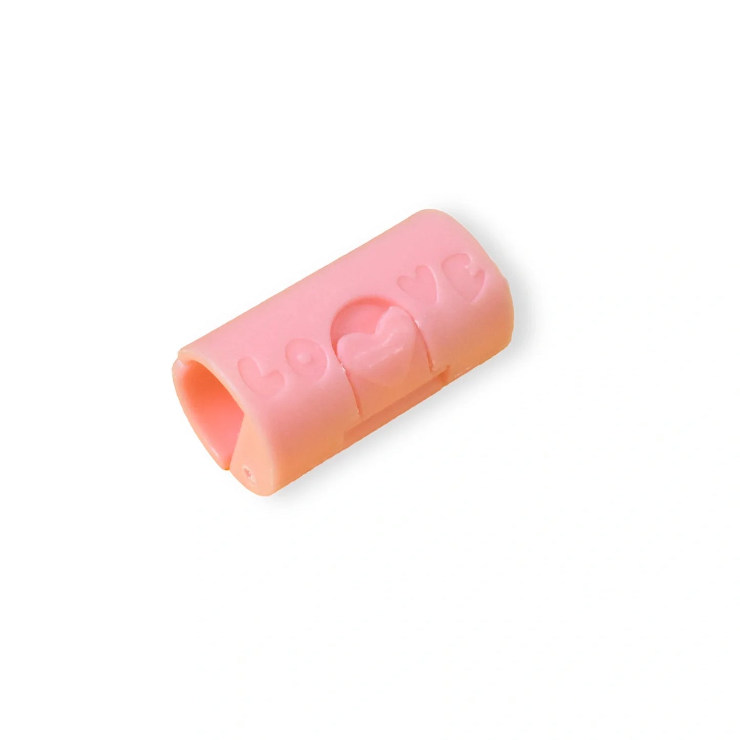 Pink plastic bed sheet clip with curved grip