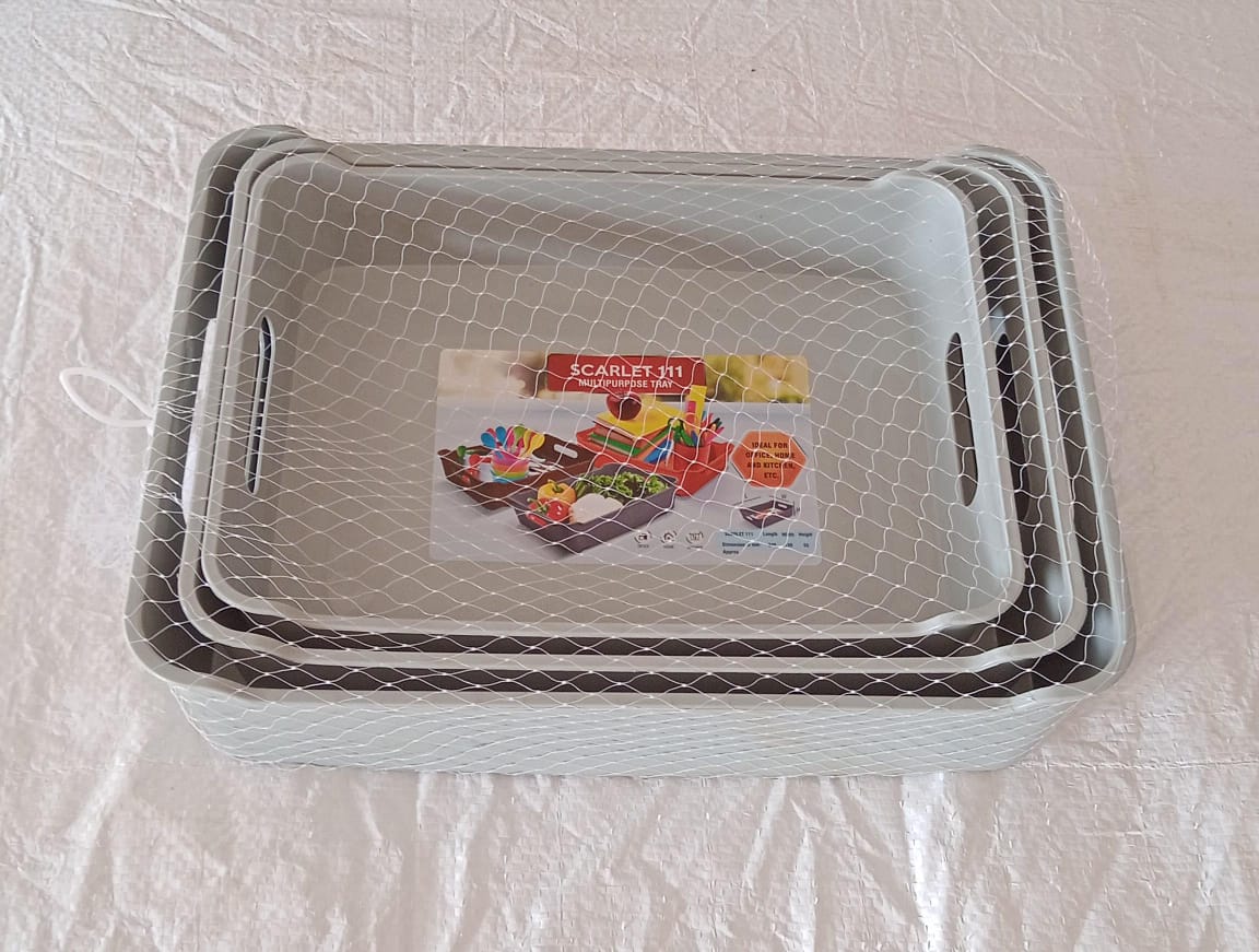 Multipurpose scarlet tray 3pcs