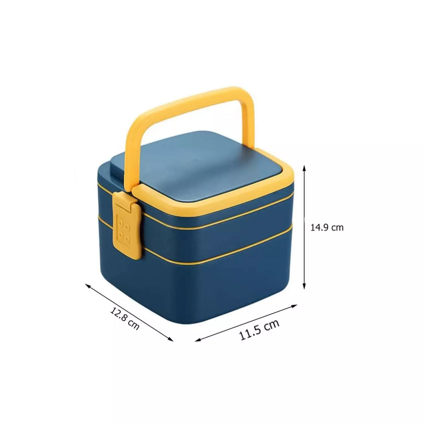 Best blue double-layer lunch box with spoon - containers | 2025 | fast shipping