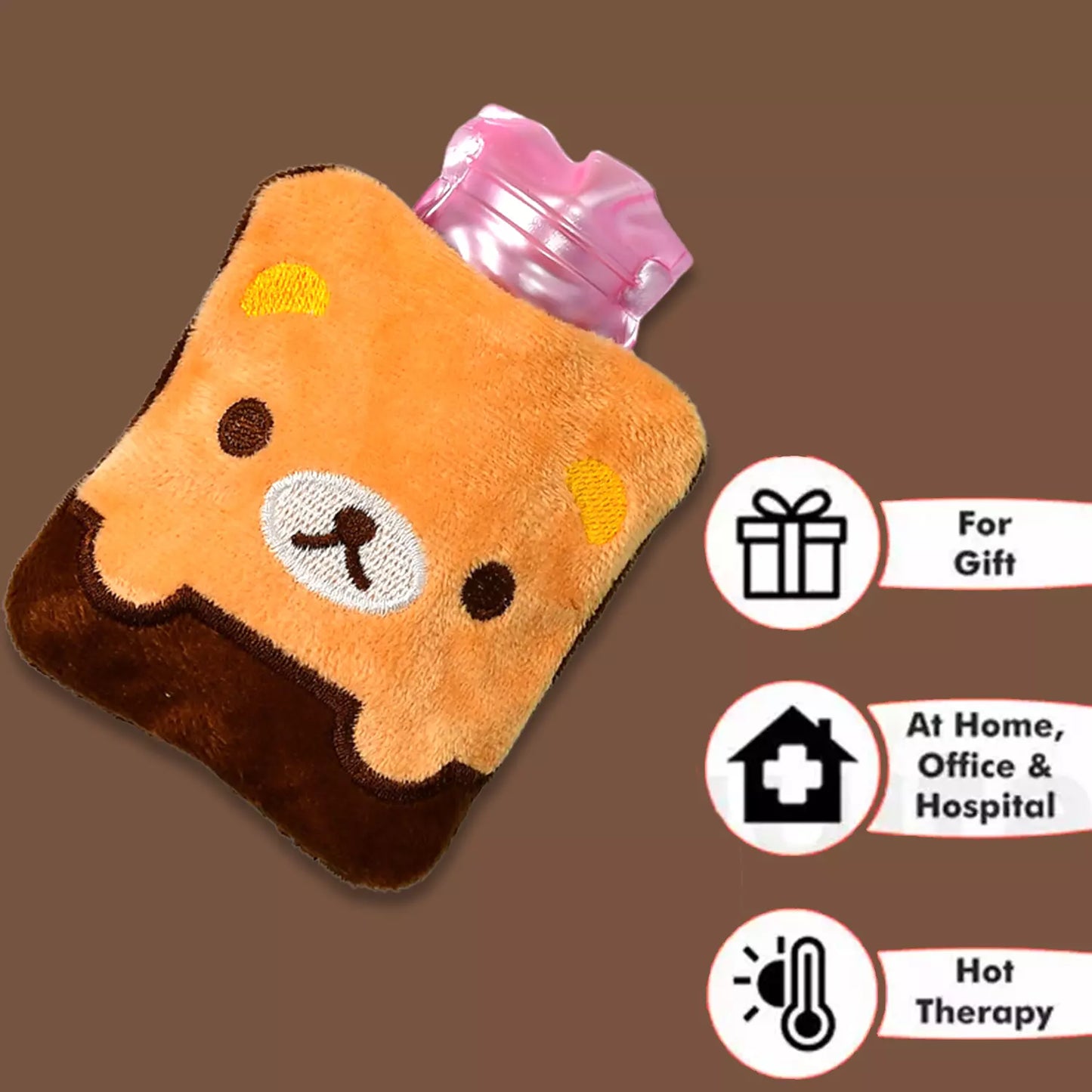 Best brown panda print hot water bag with soft cover - heating pads | 2025 | fast shipping