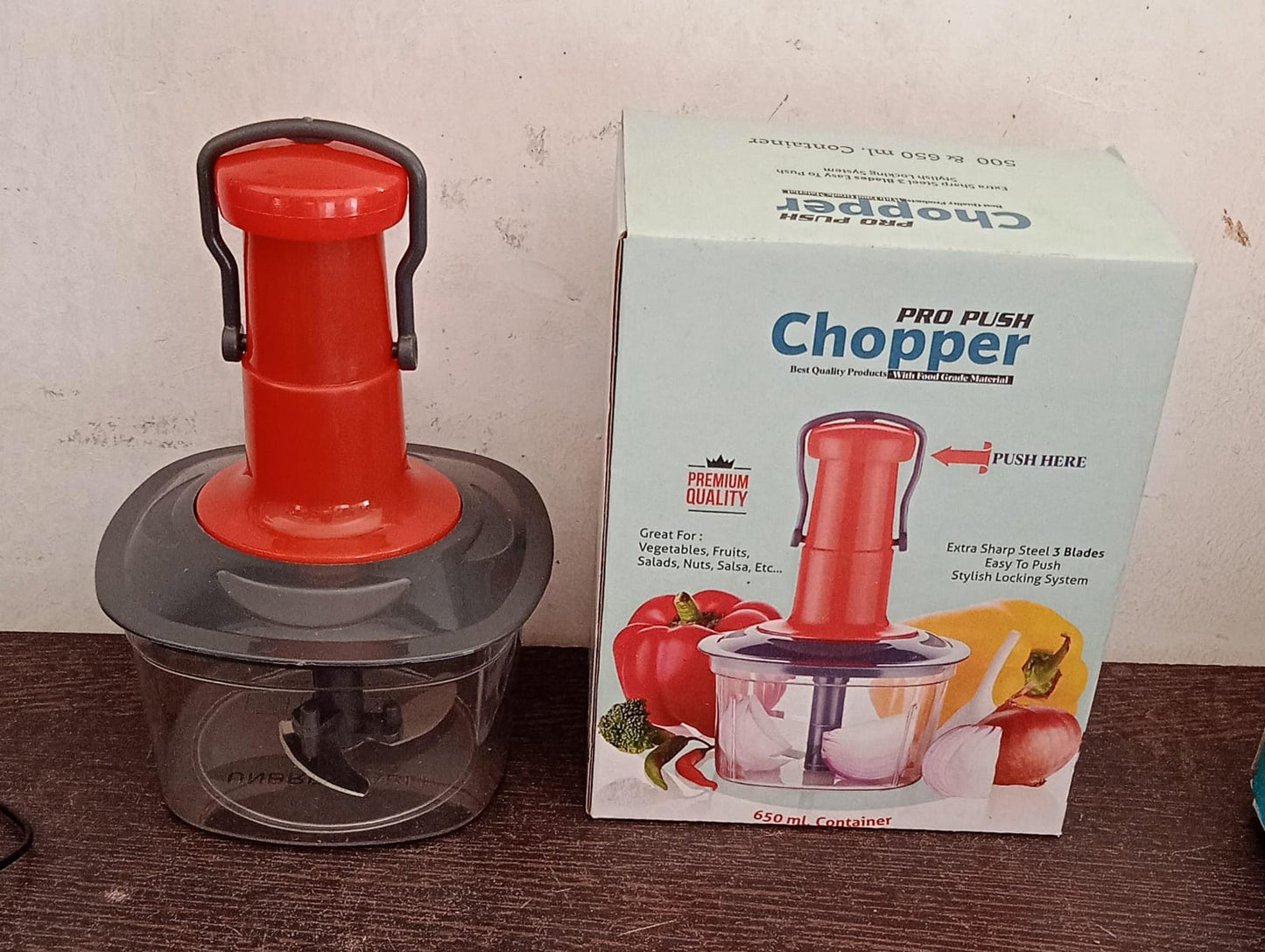Manual Press Fruit Vegetable Chopper