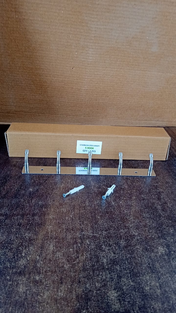 Wall Mounted Coat 5 Hook Rack (26x3)