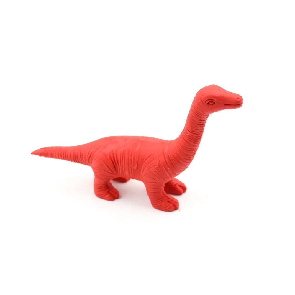 Red dinosaur eraser with textured body and four legs