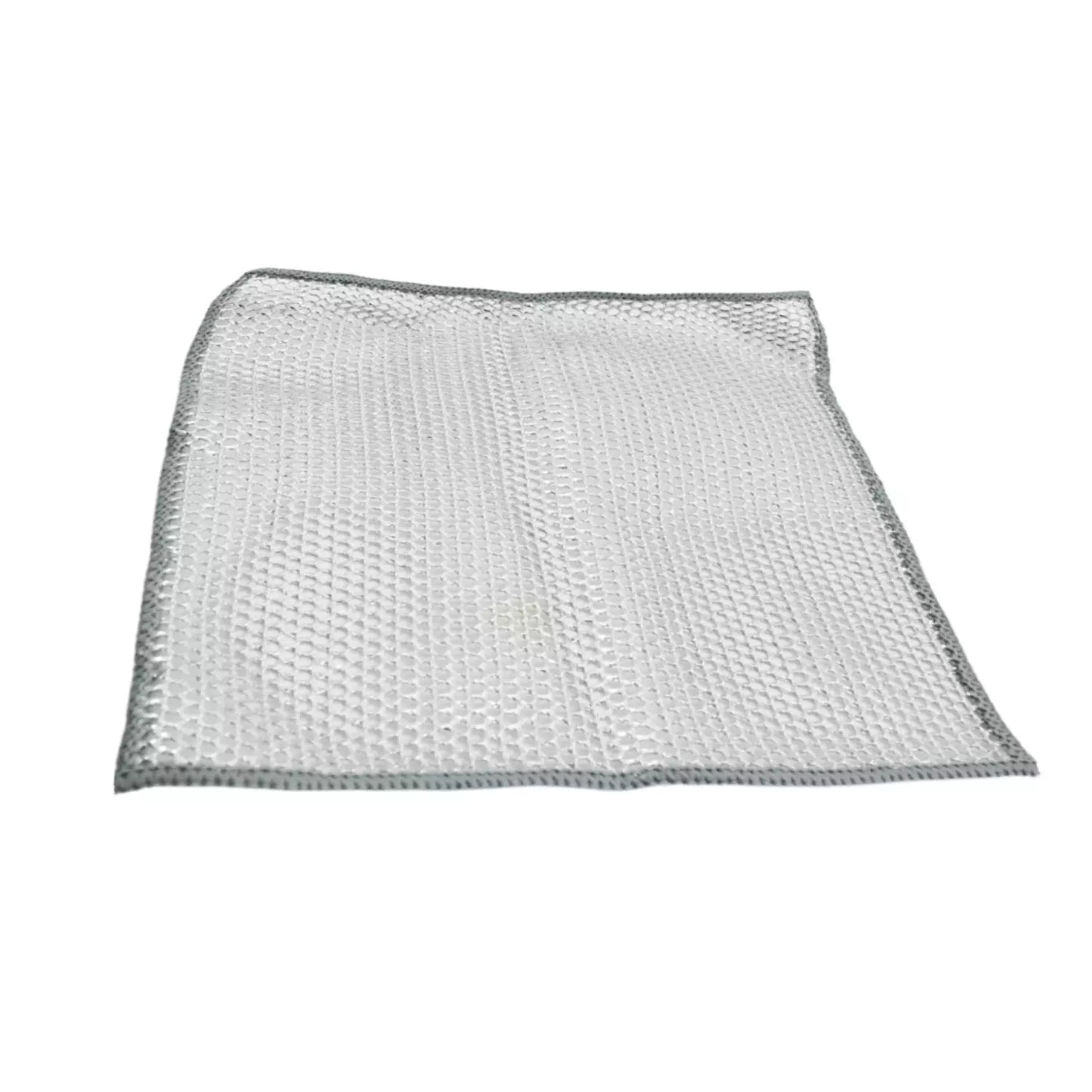Double-sided microfiber scrub cloth, light gray woven texture
