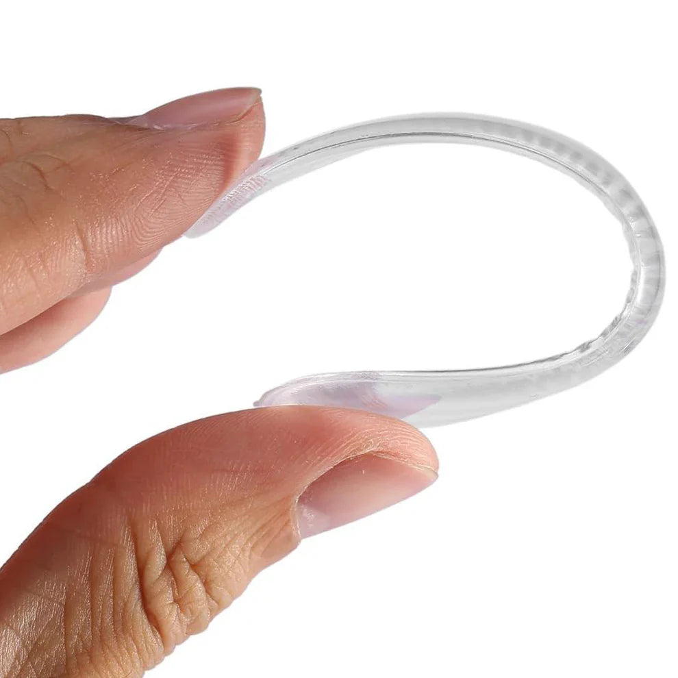 Heel insole protector pad, clear U-shaped fabric loop