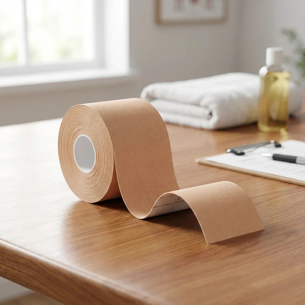 Beige myofascial face lifting tightening tape roll