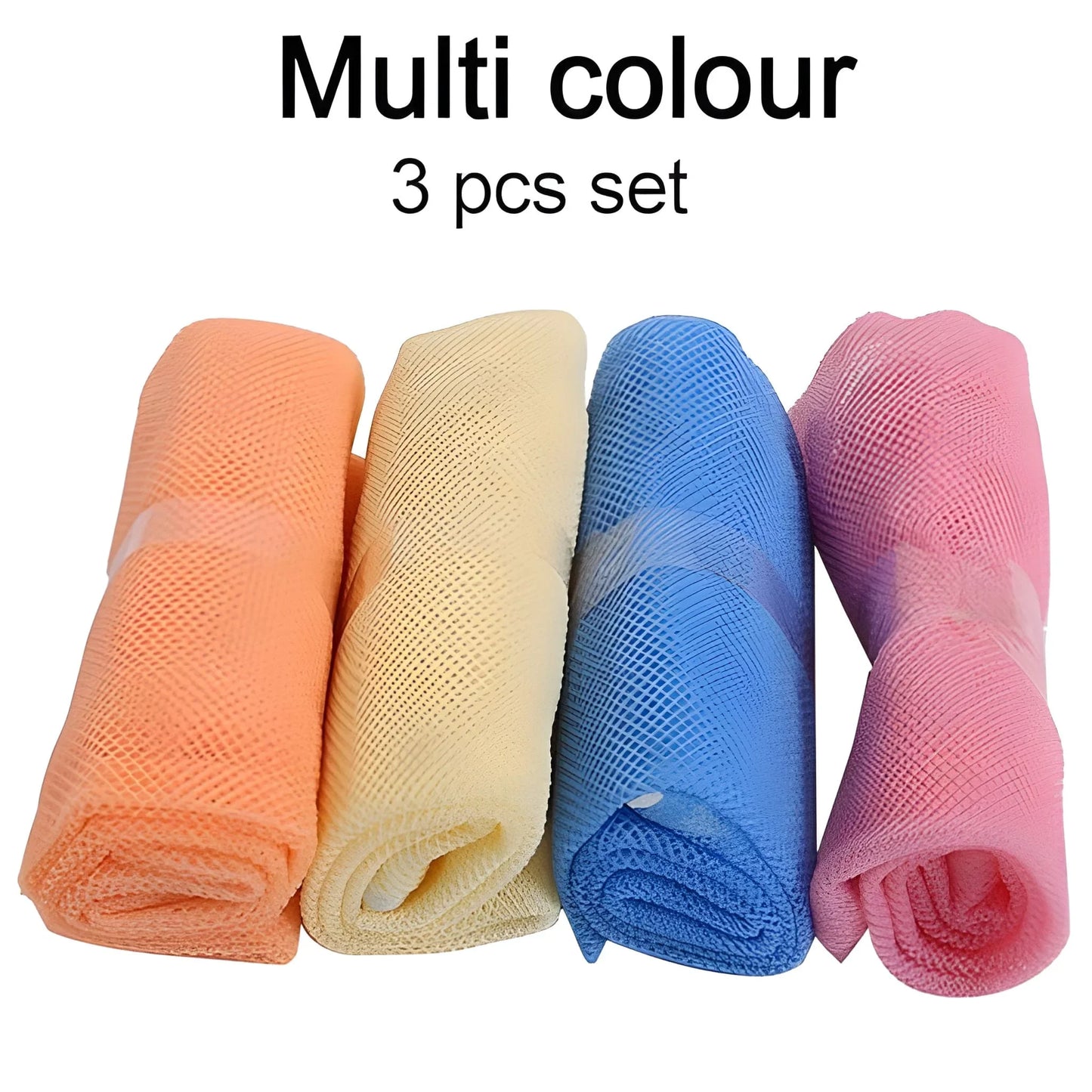 Produce storage mesh bags, multi-color rolled set