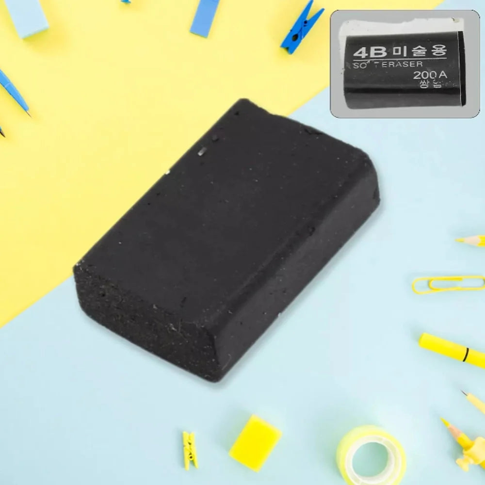 Fun shaped premium eraser, black rectangular block