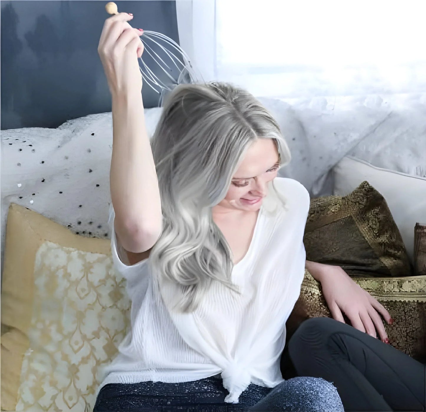 Hand Held Scalp Head Massager Stress Relief - Health & Personal Care