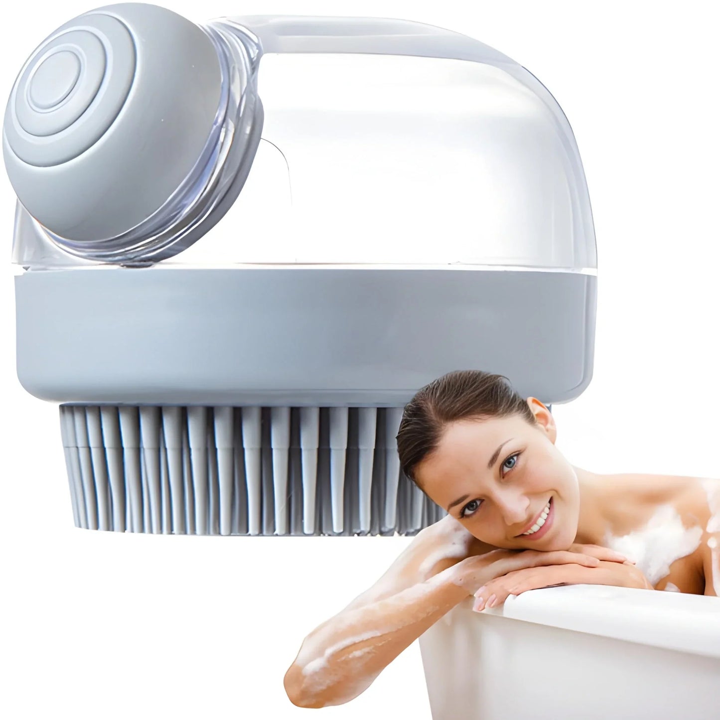 Scalp massager shampoo brush with silicone bristles