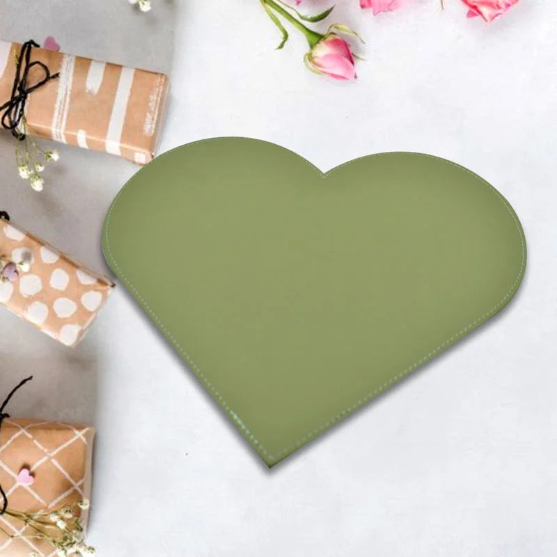 Green heart-shaped art board