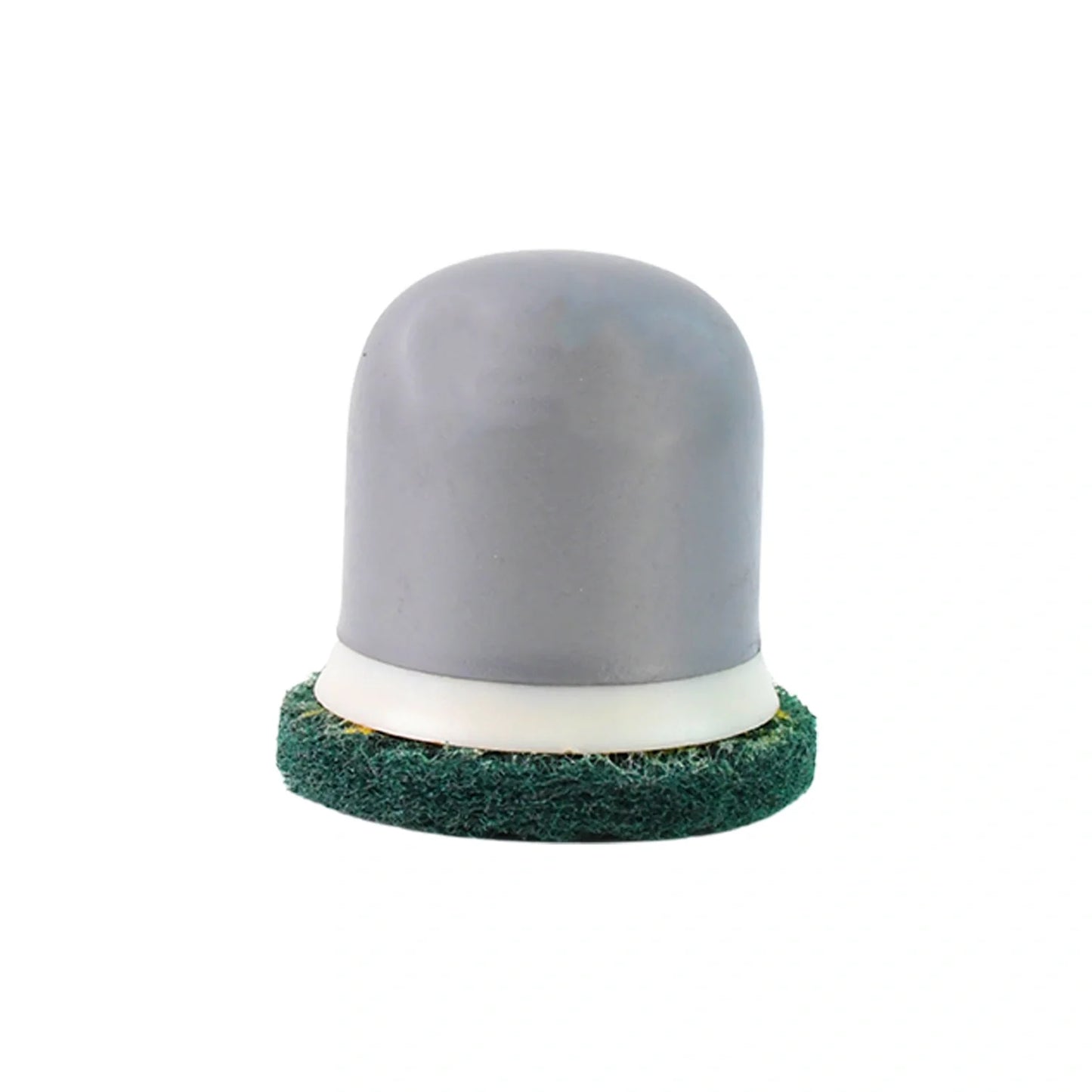 Round heavy-duty scrubber with green abrasive base and gray cap