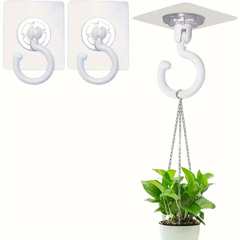 Self-adhesive wall hook with U-shaped holder and hanging chain