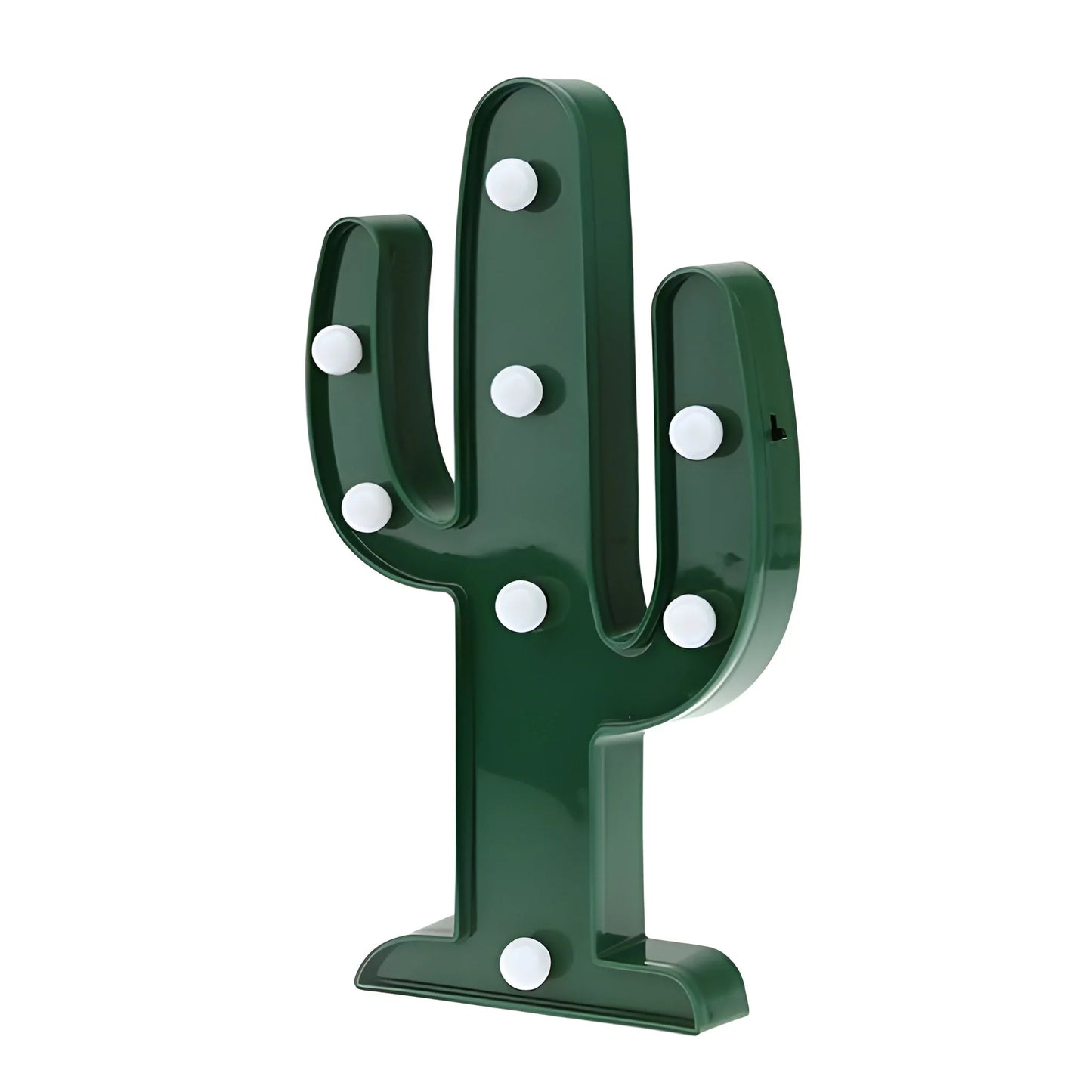 Green cactus LED desk lamp with multiple small round light bulbs