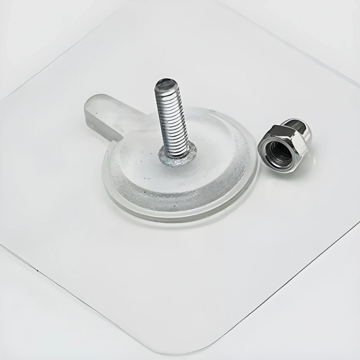 No-drill screw hook with round base and threaded post