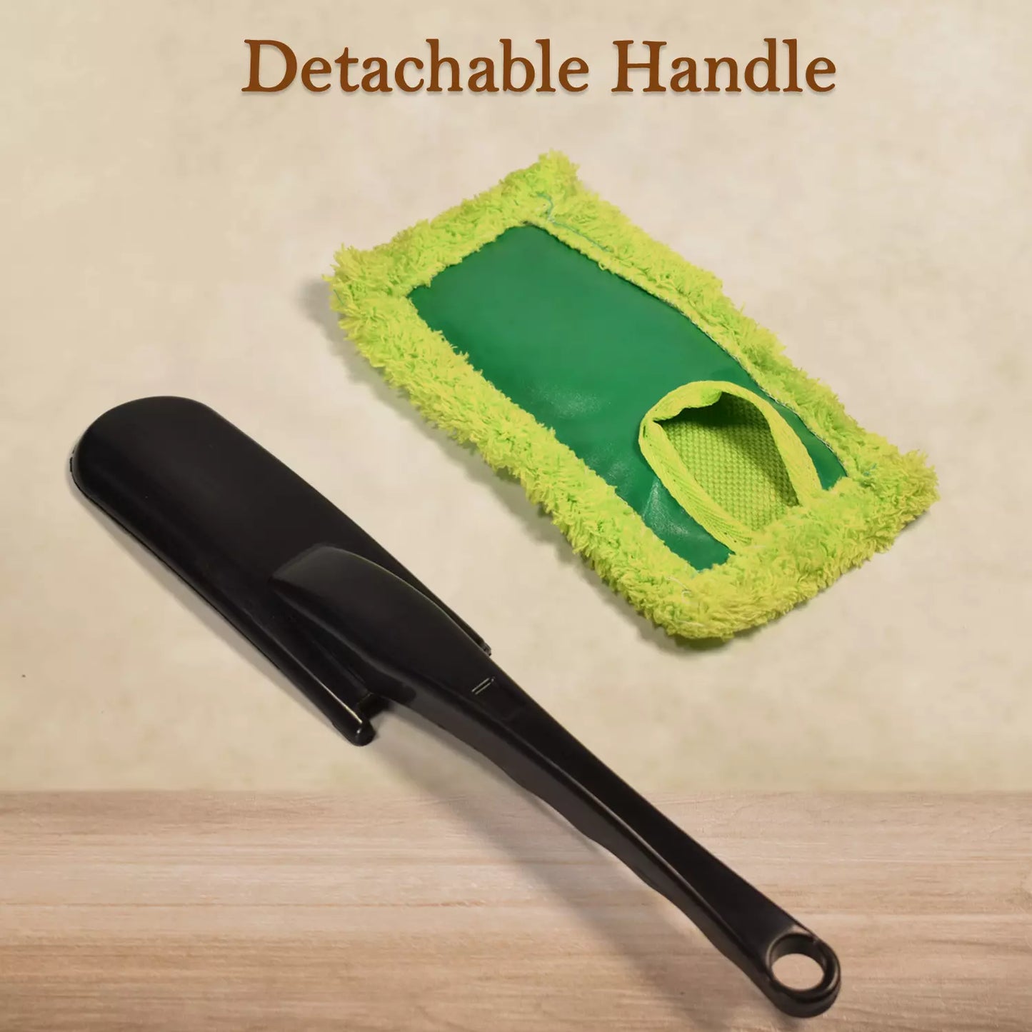 Detachable car cleaning handle with microfiber pad