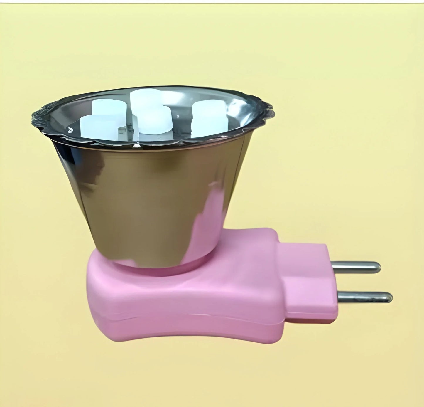 Steel Kapoor dani stand with pink base and metal bowl