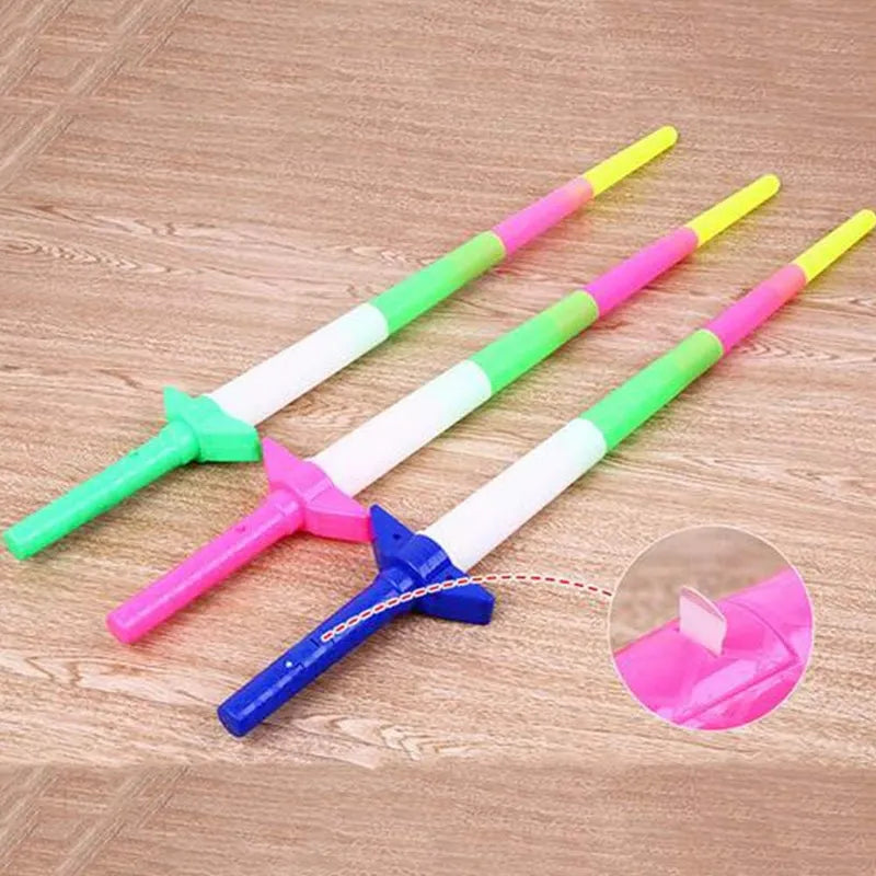 LED glow toy swords set: green, pink, and blue plastic blades with guards