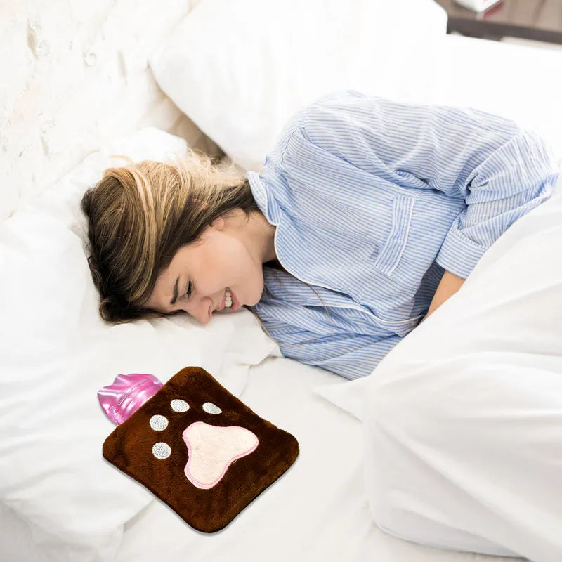 Paw Print Small Hot Water Bag With Cover - Health Care