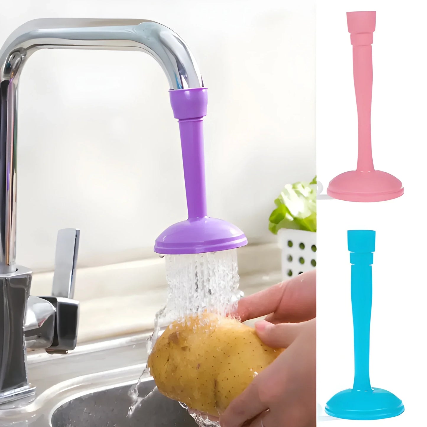 Purple water-saving faucet regulator aerator with spray stream and base