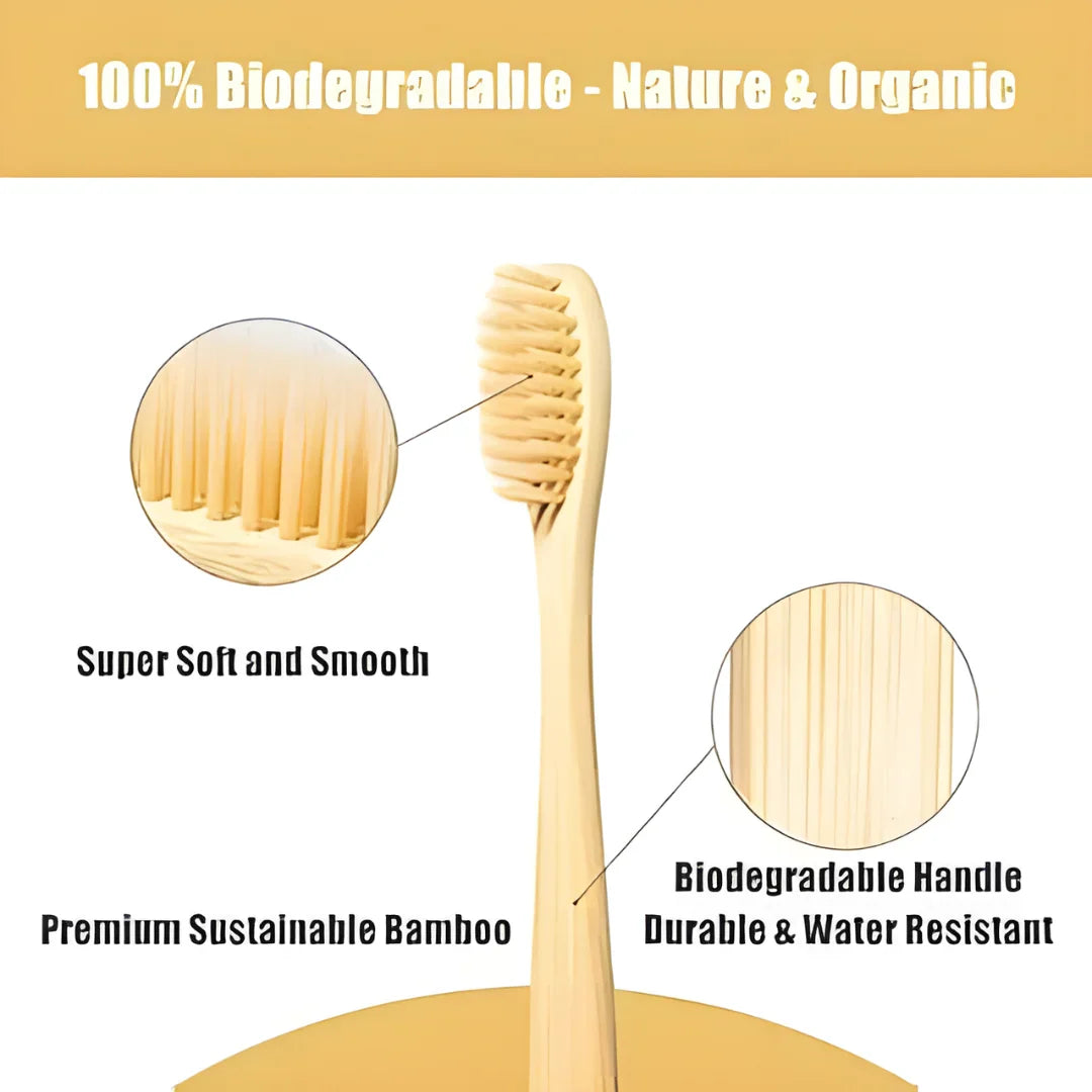 Wooden Bamboo Brush Toothbrush Ultra Soft Bristles - Home Improvement