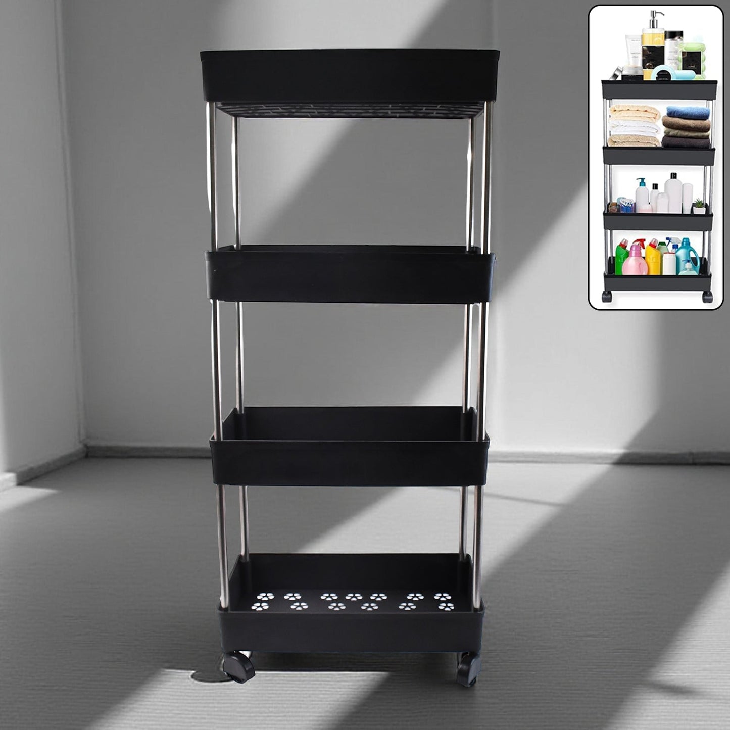 4-Layer Rolling Storage Cart