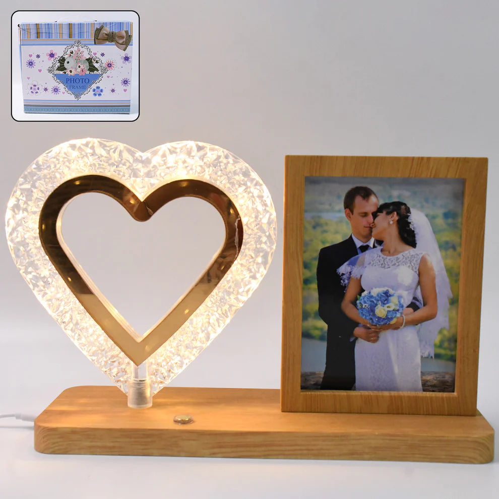 Heart crystal led night lamp