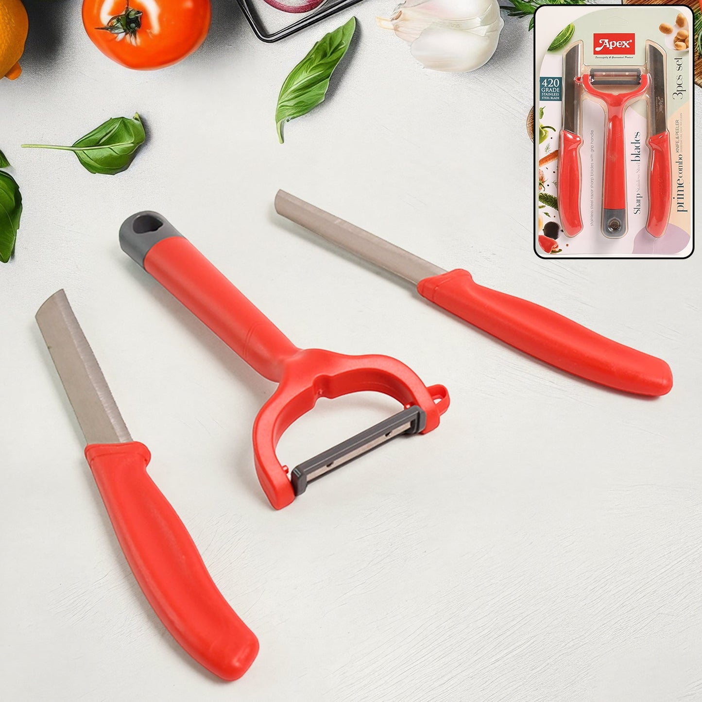 3-piece Kitchen Knife And Peeler Set