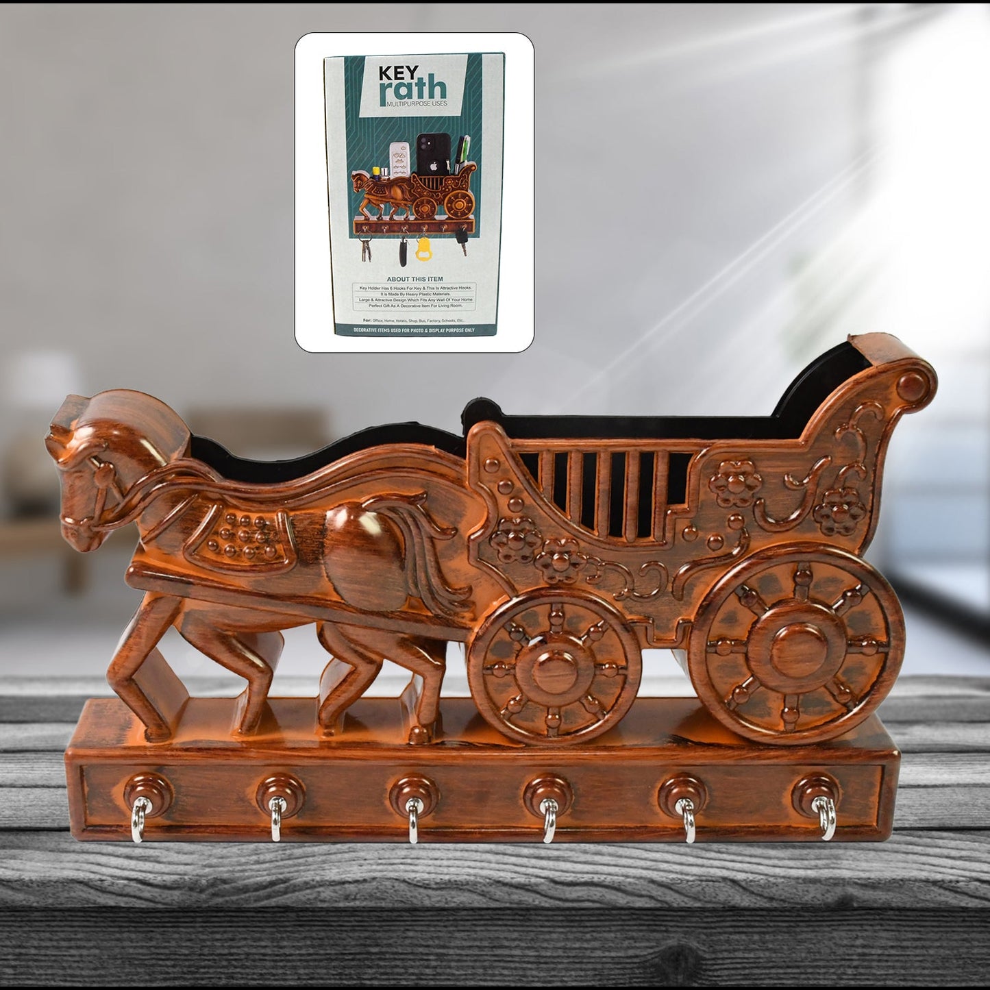 Plastic Rath Design 6 Hook Key Holder