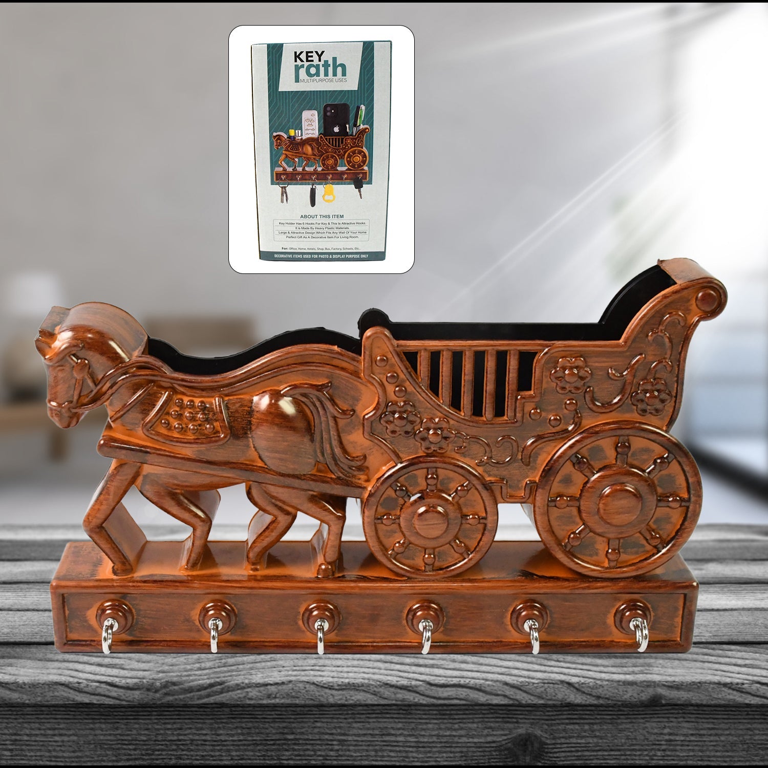 Plastic Rath Design 6 Hook Key Holder