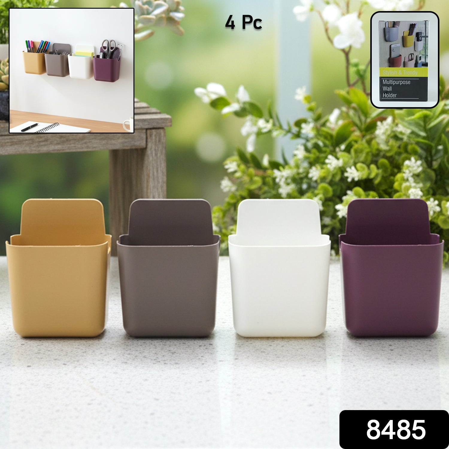 Plastic Wall Mounted Holder (Pack Of 4)