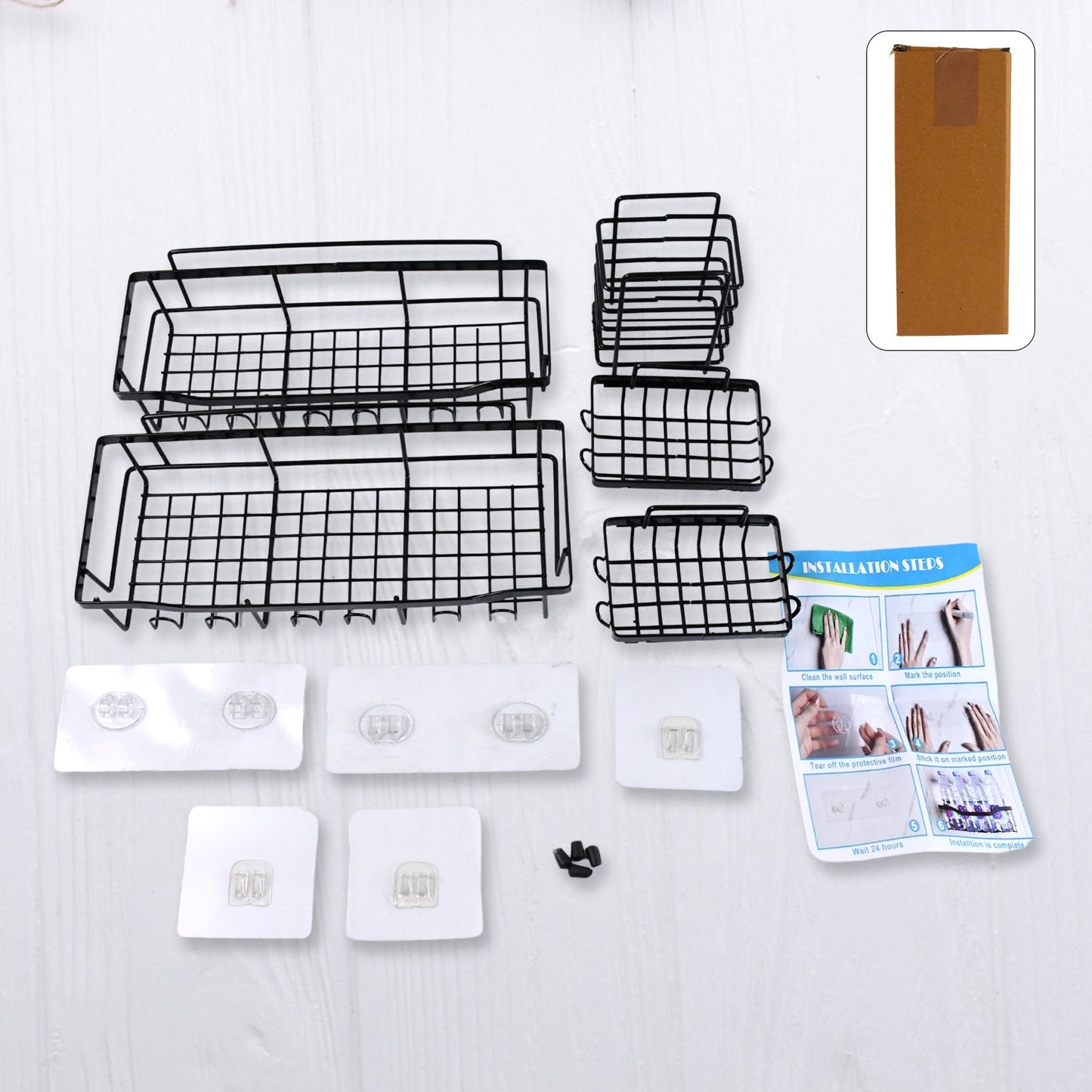 No-Drill Shower Shelf Combo