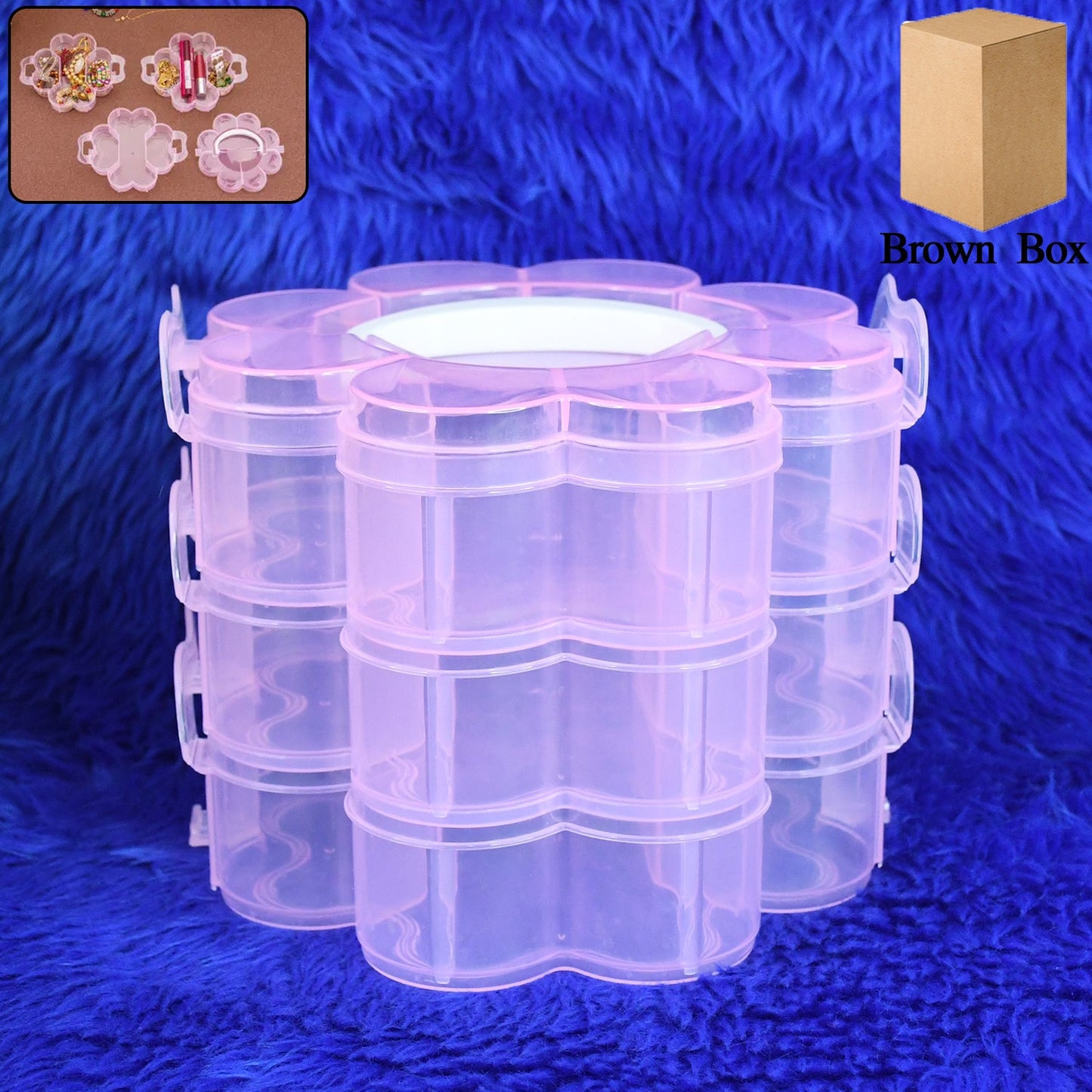 Flower-Shaped 3-Layer Organizer Box