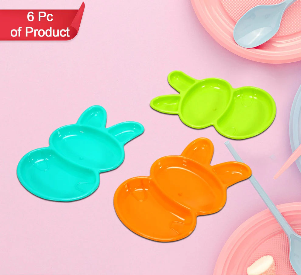Rabbit shape kids dish set – 6 pcs