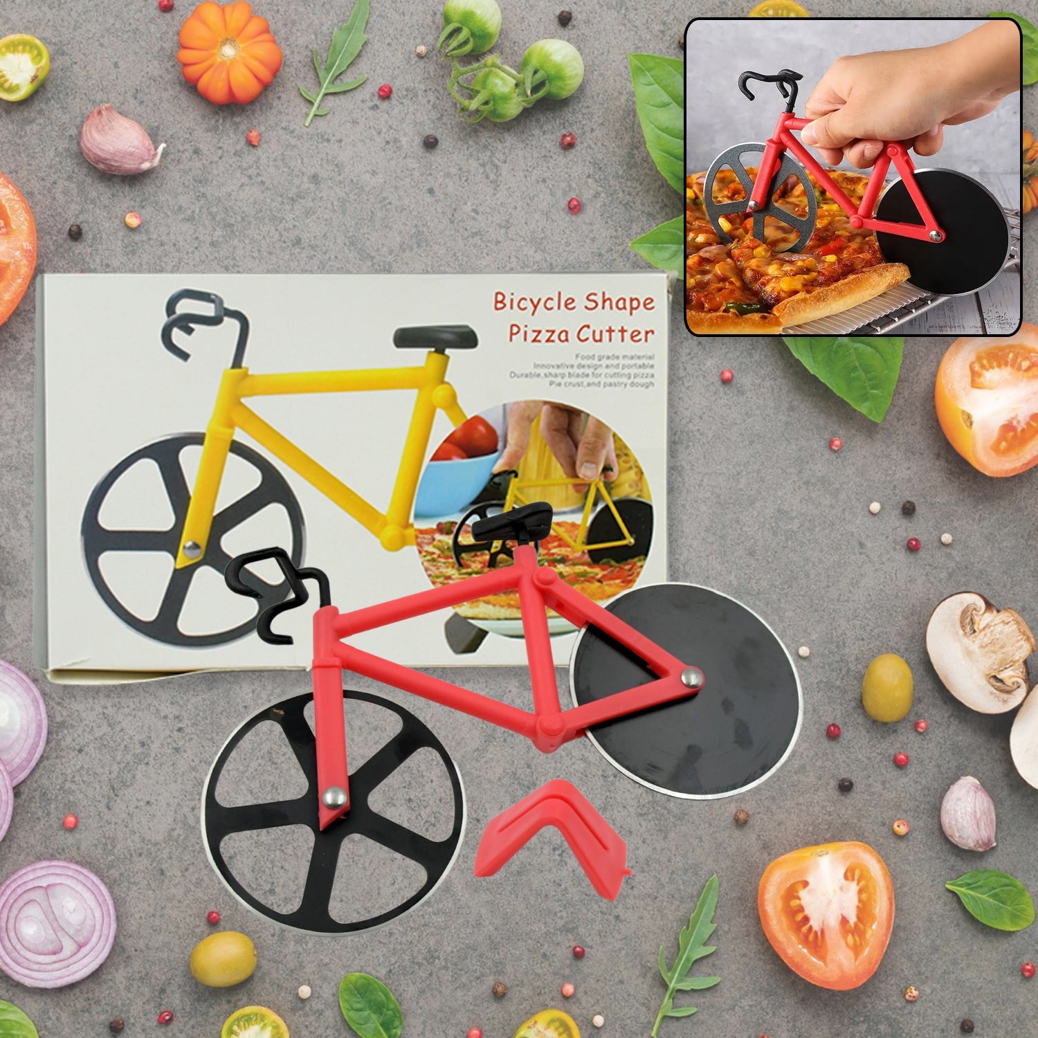 Stainless Steel Bicycle Shape Pizza Cutter