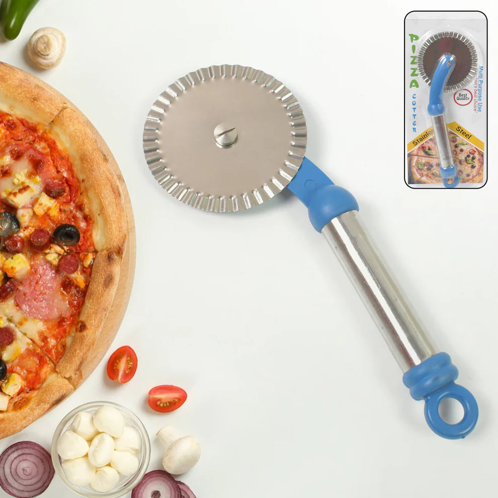 Stainless steel curly pizza cutter