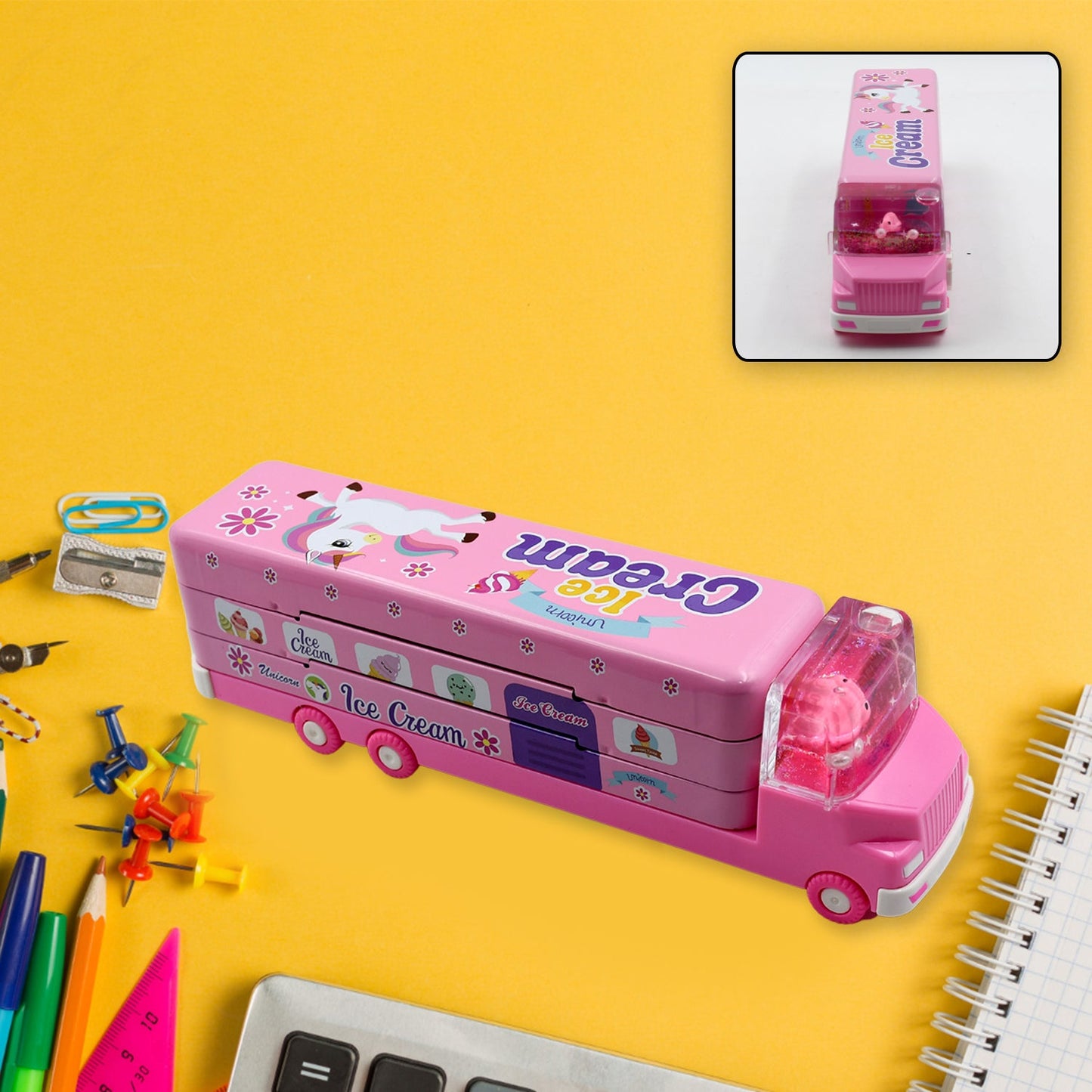 Double Decker Ice Cream Truck Pencil Case