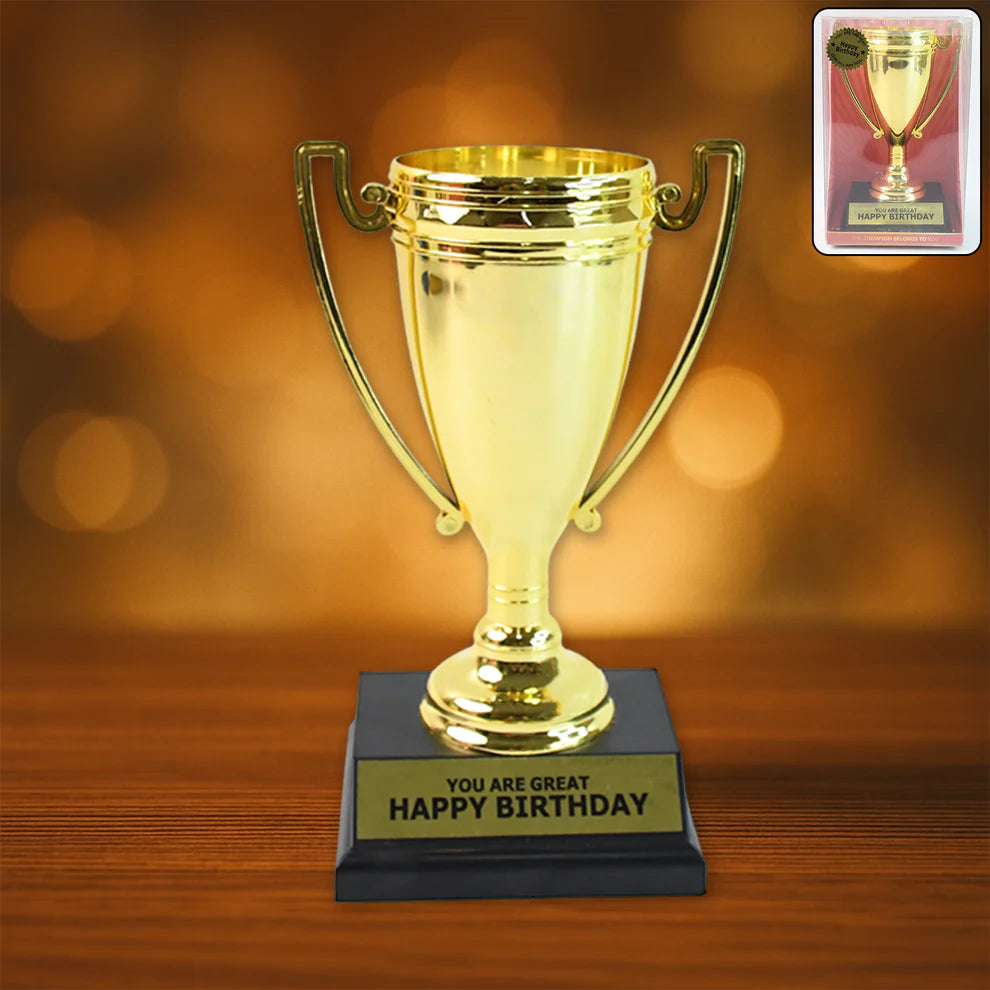 Golden birthday trophy