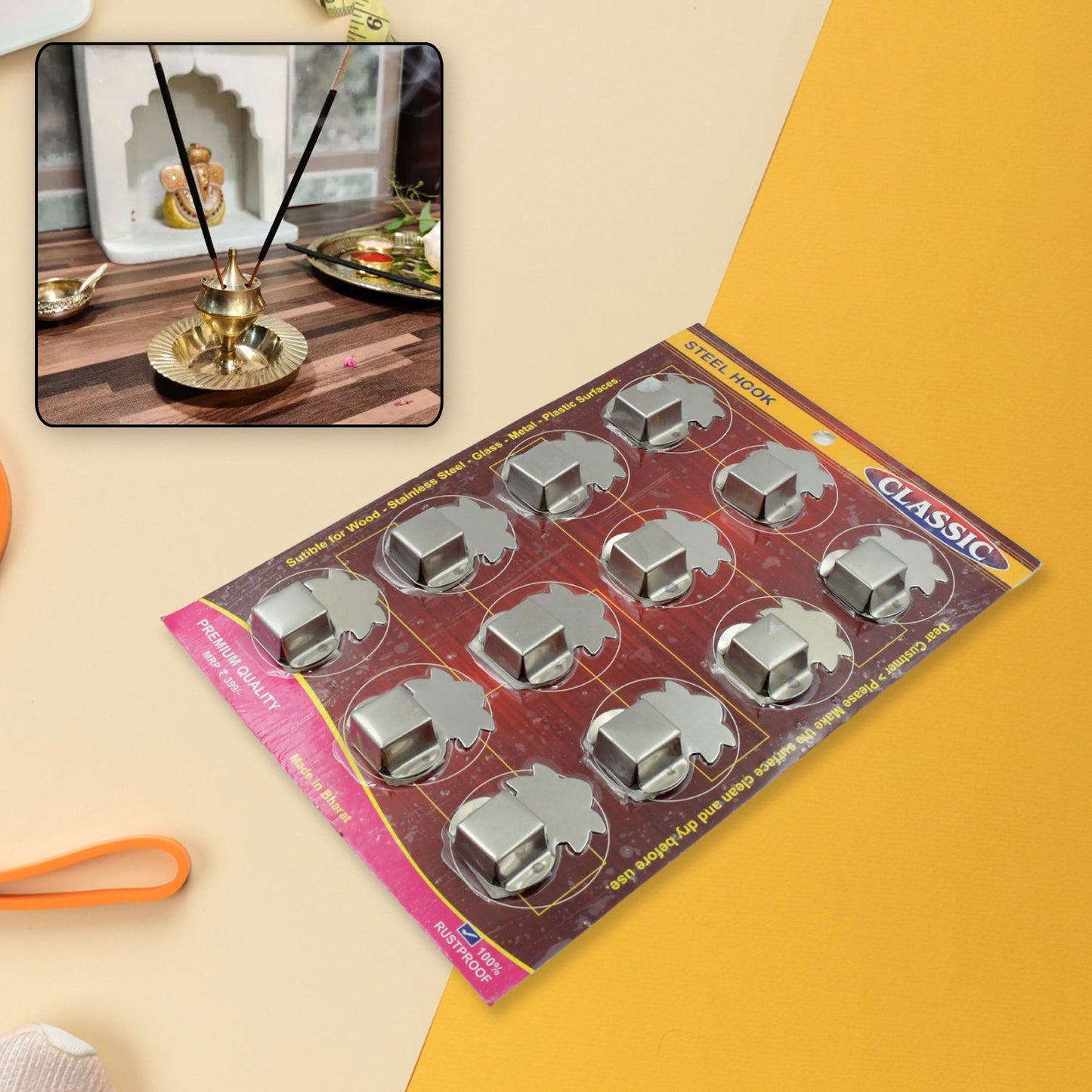 Self Adhesive Agarbatti Holder (Pack Of 12)