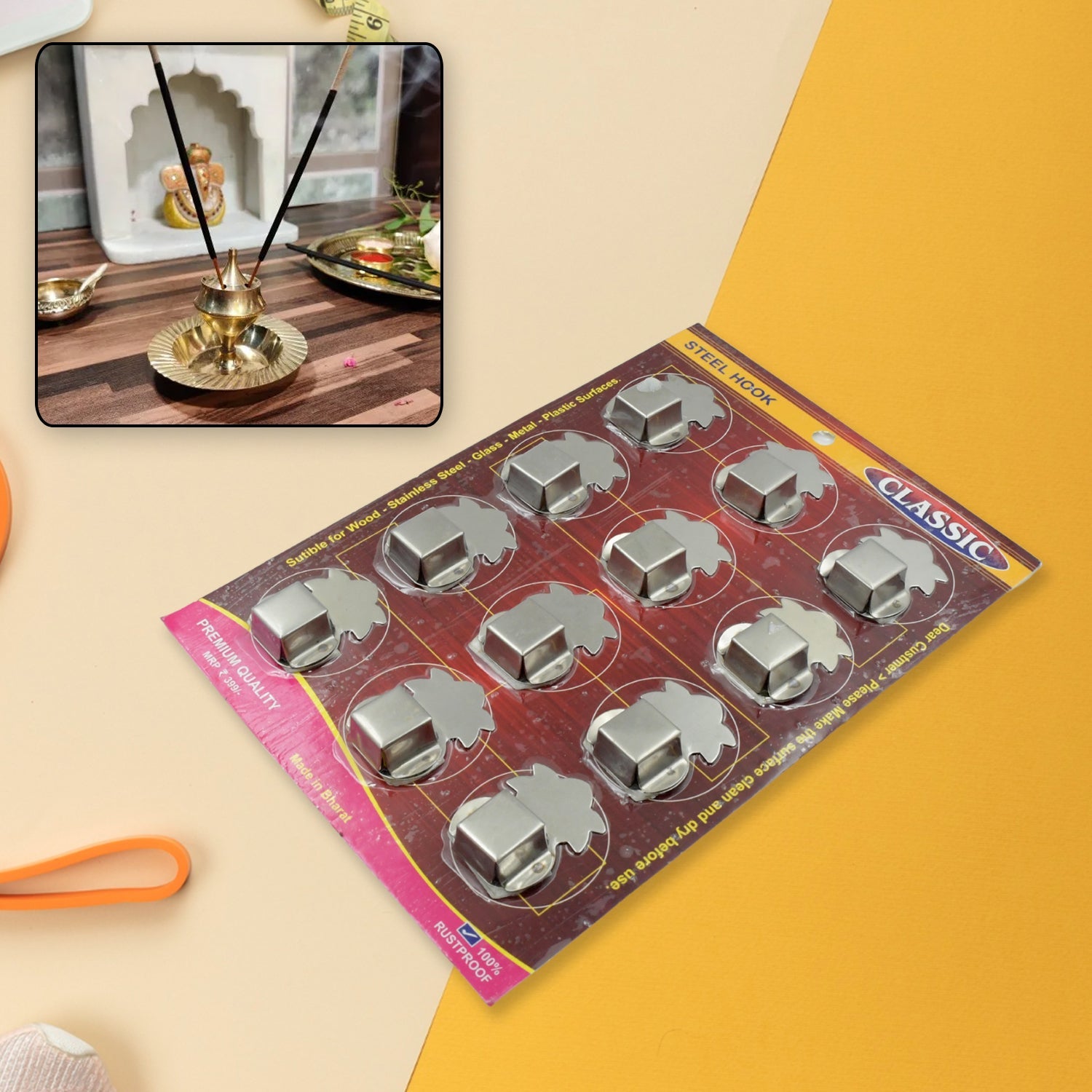 Self Adhesive Agarbatti Holder (Pack Of 12)