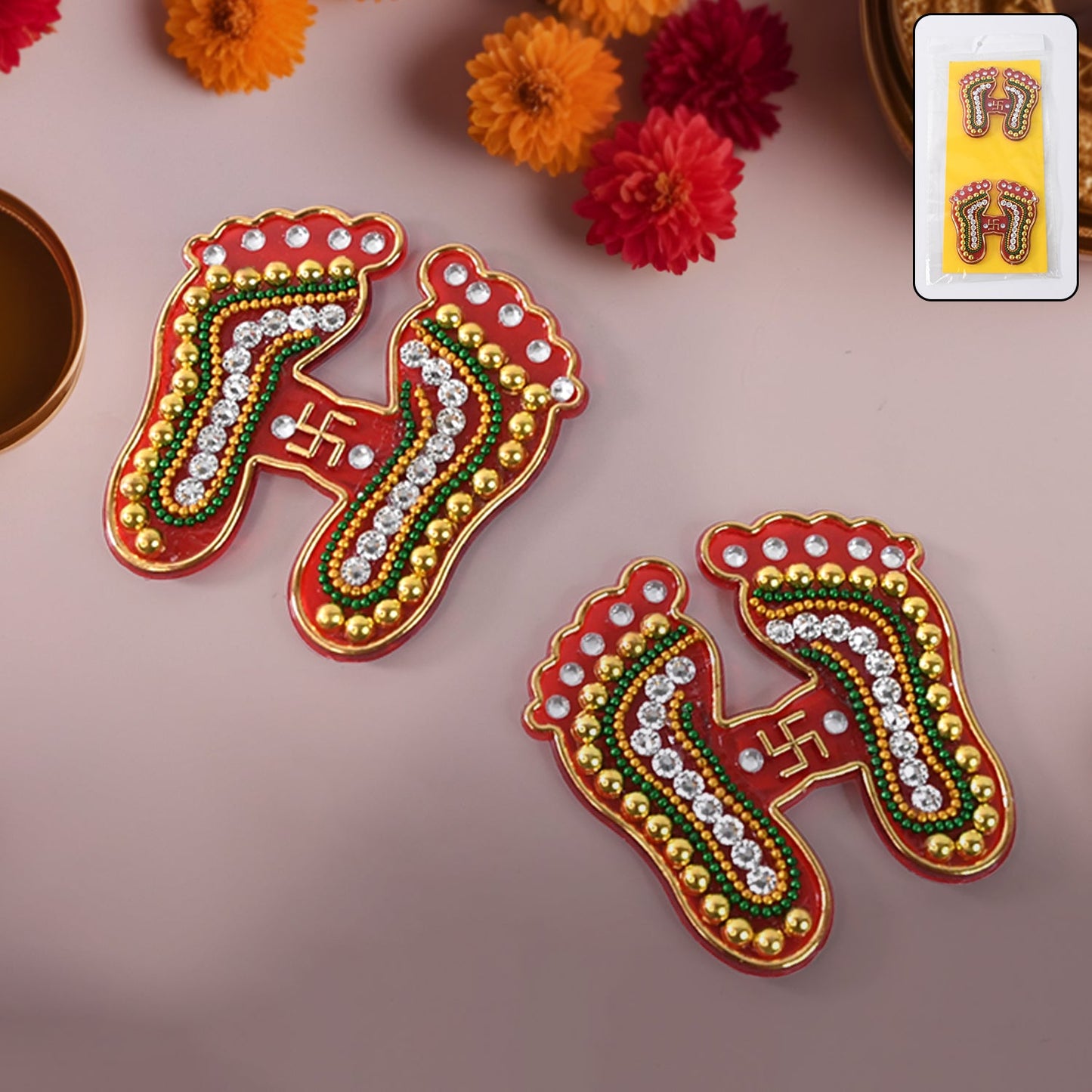 Laxmi Charan Paduka Sticker – 2 Pc