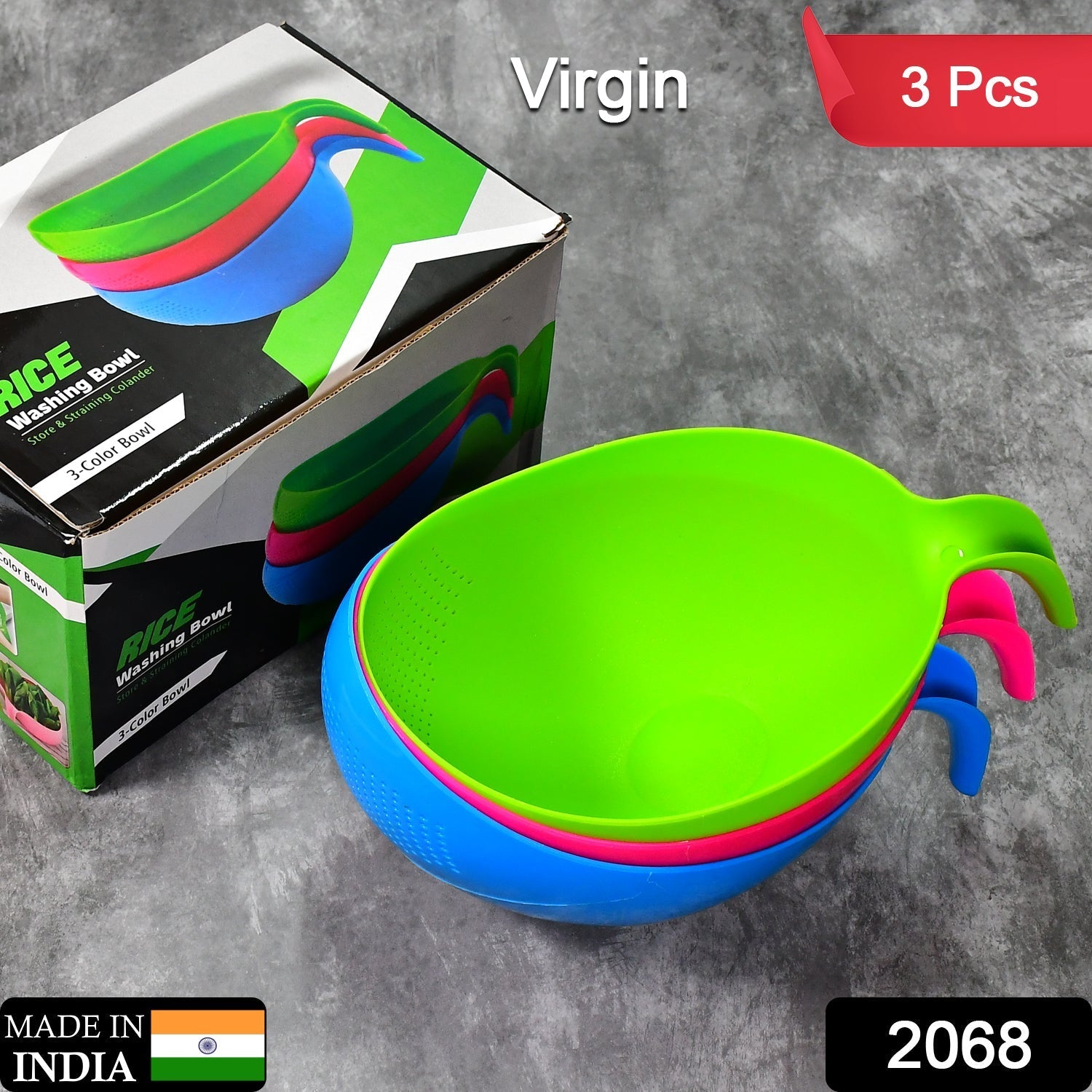 Plastic Rice & Food Strainer – 3 Pcs