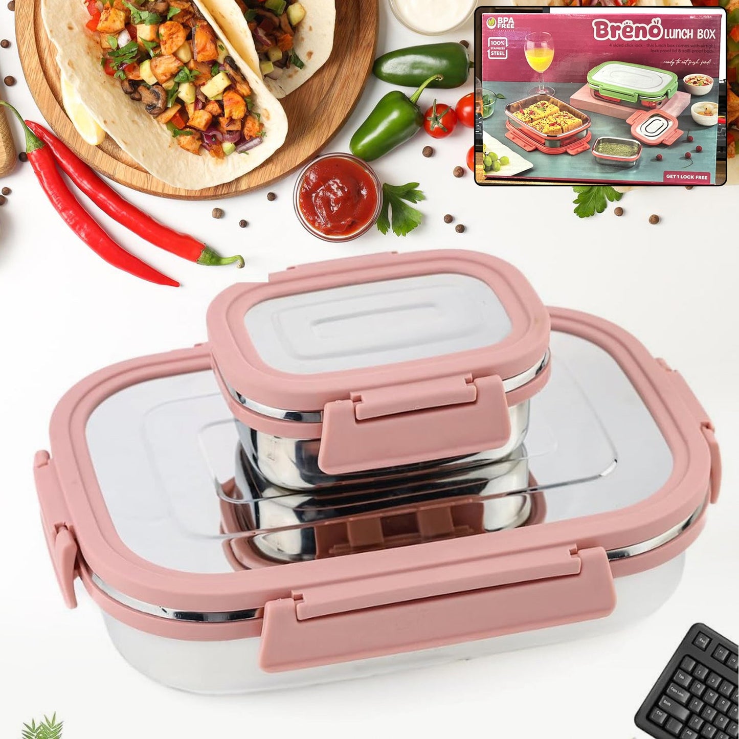 Leak-Proof Steel Lunchbox