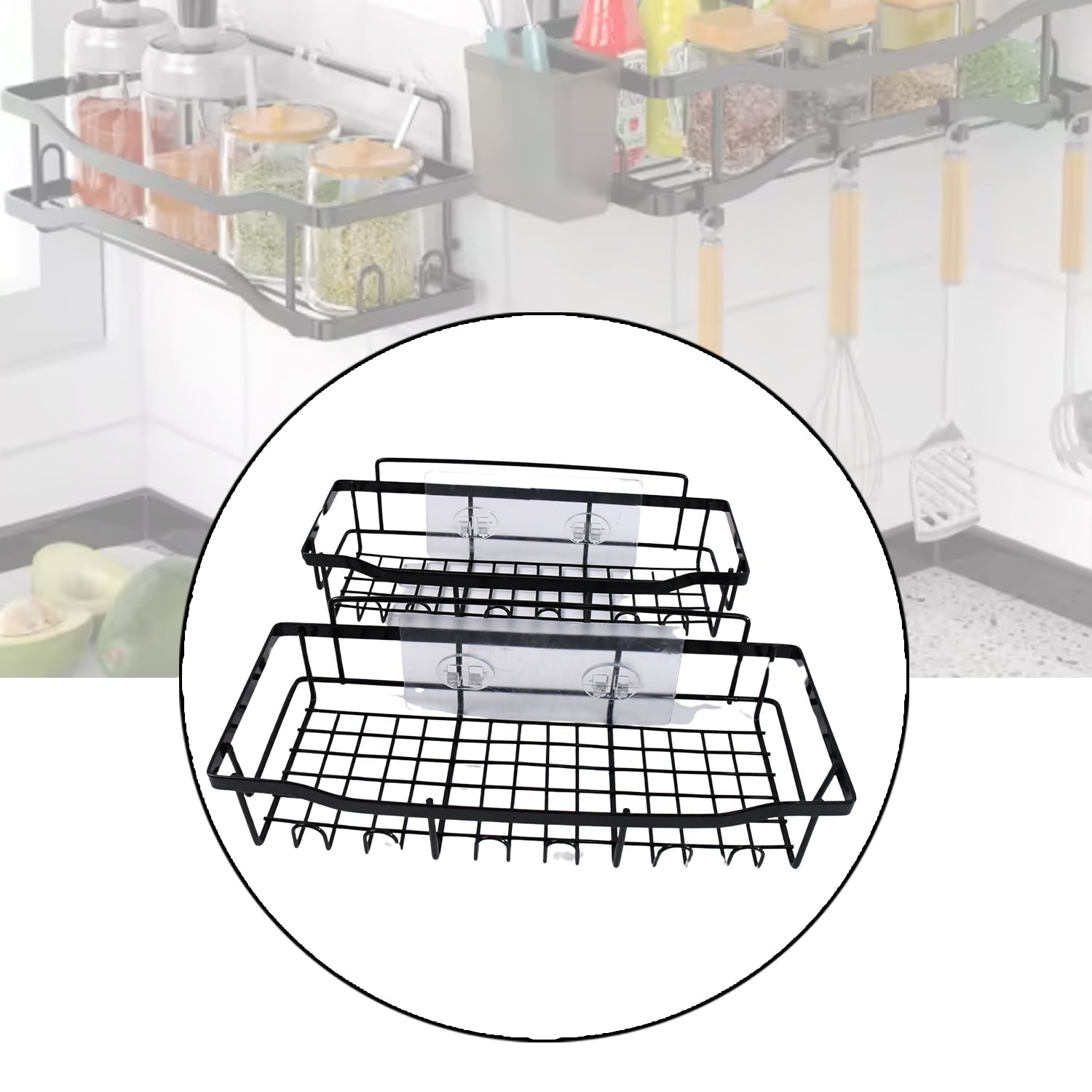 No-Drill Shower Shelf Combo