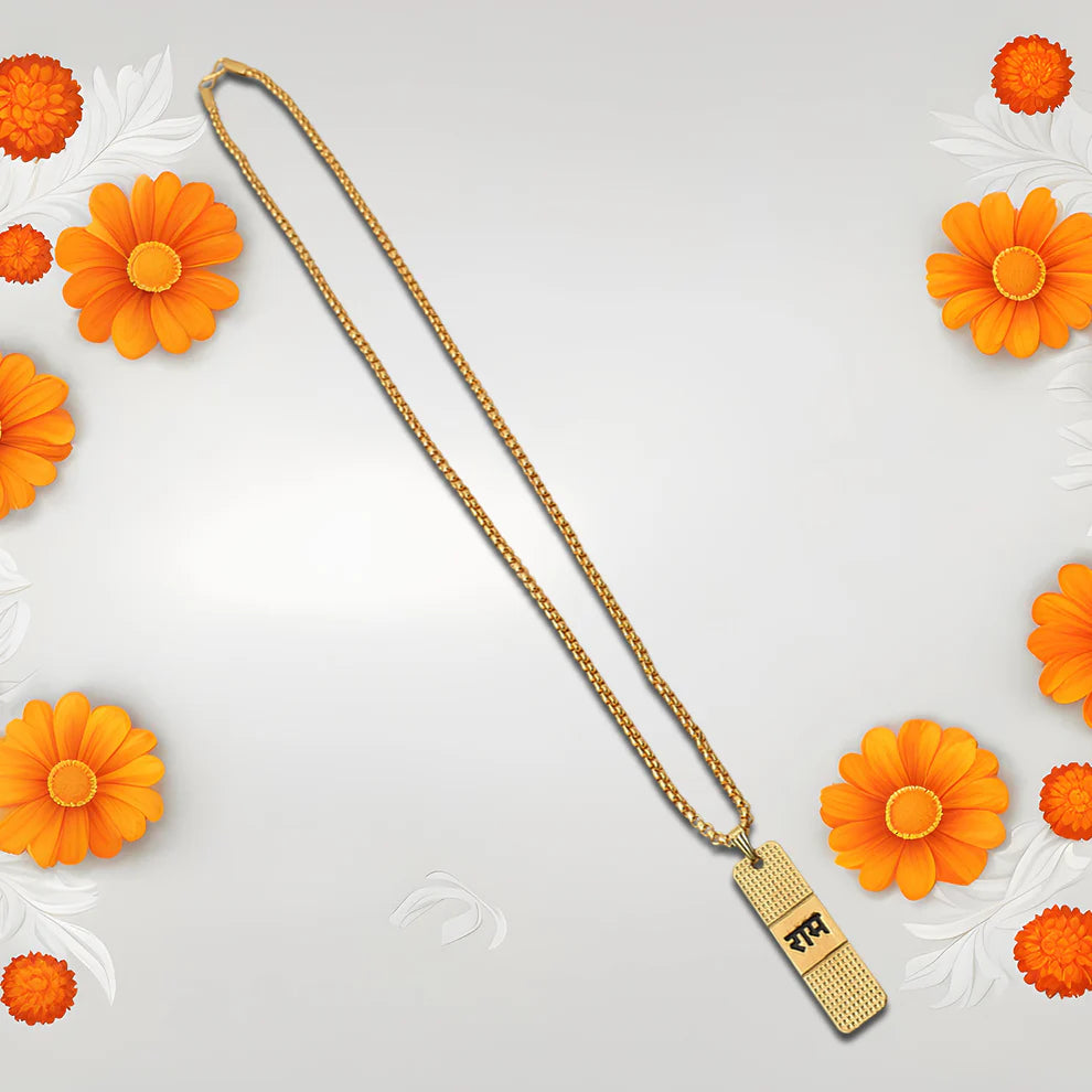 Gold-plated ram naam locket