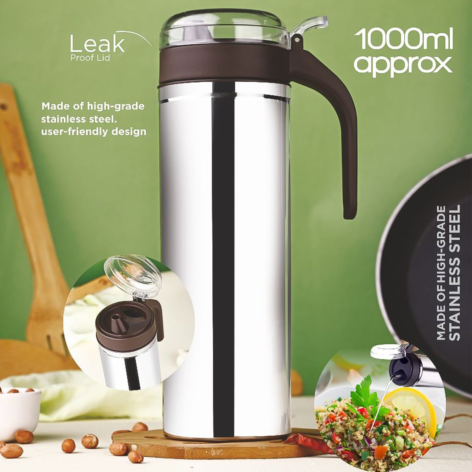 Apex 1000ml Stainless Steel Oil Pourer