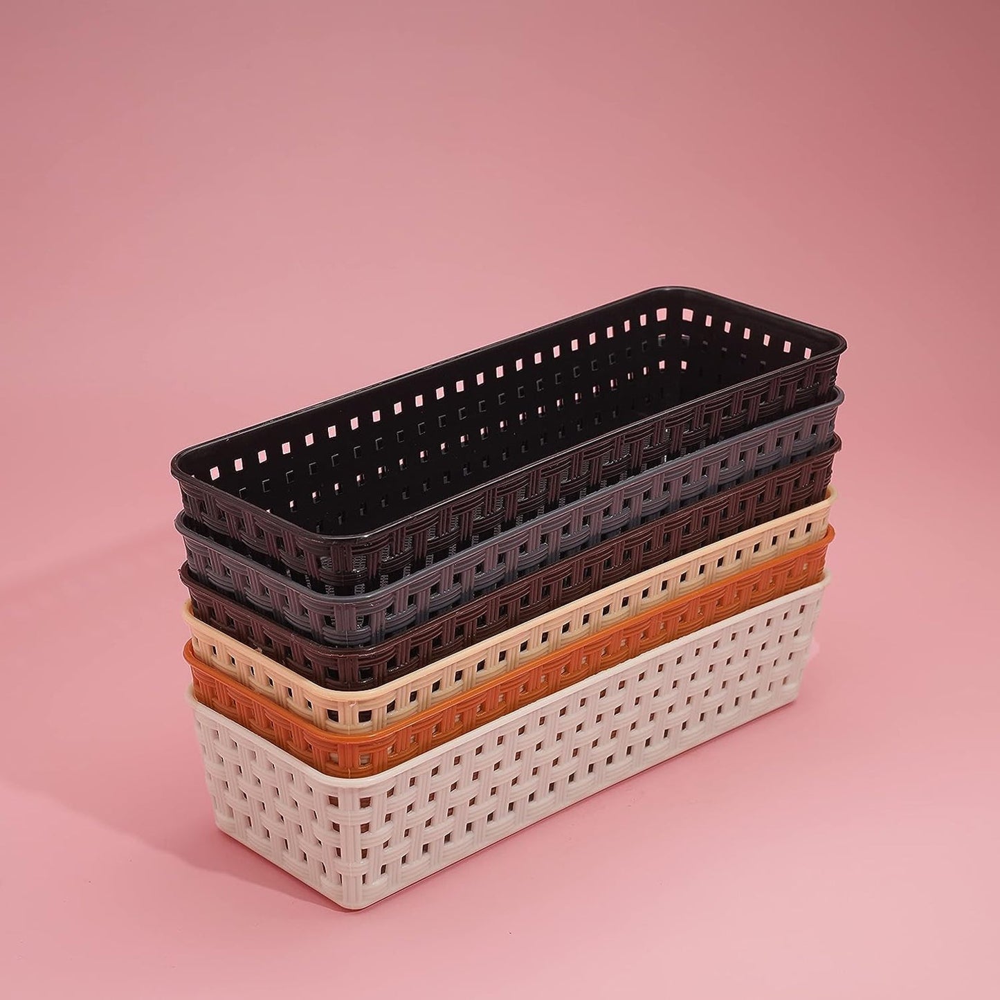 Plastic Multipurpose Desk Organizer (6 Pcs Set)