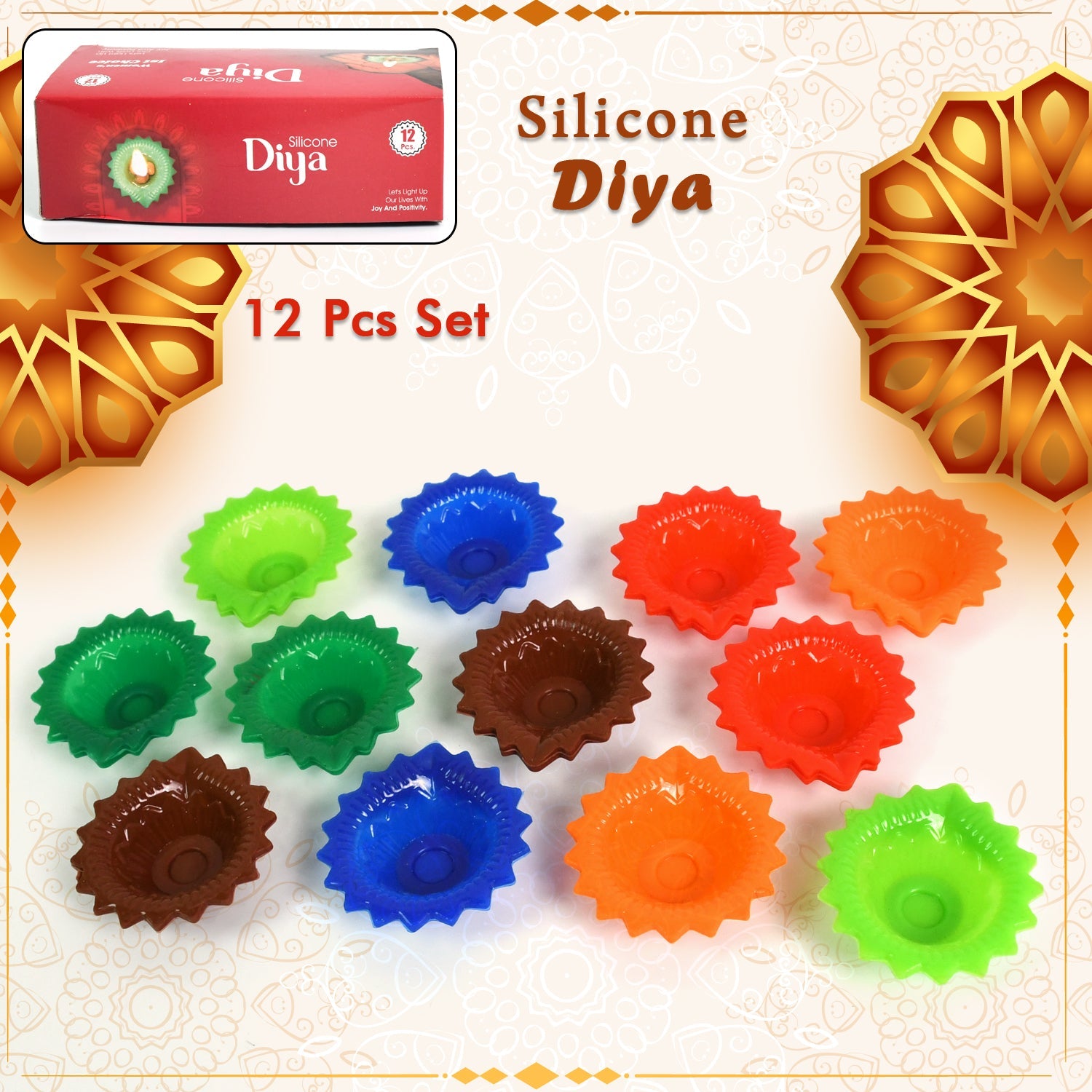 Colorful Silicone Diya Set